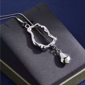 Stainless Steel Irregular Geometric Long Necklace Women Charm Party